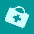 Vector medical icon. Healthcare design. Medicine chest in doodle style. First aid kit. Pandemic
