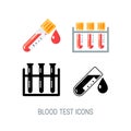 Vector medical icons for blood test infographic
