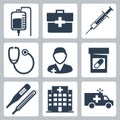 Vector medical icons set Royalty Free Stock Photo