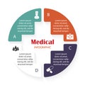 Vector medical infographic template with four segments Royalty Free Stock Photo