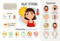 Vector medical poster heat stroke. Royalty Free Stock Photo