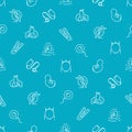 Vector medical seamless pattern stages pregnancy on blue background