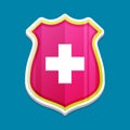 Vector Medical Shield Icon Royalty Free Stock Photo