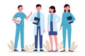 Vector of a medical staff, group of confident doctors and nurses, Medical team concept