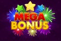 Vector MEGA BONUS banner for lottery or casino games. Royalty Free Stock Photo