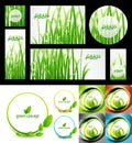 Vector mega set of green summer nature concepts Royalty Free Stock Photo