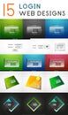 Vector mega set of login web design elements Royalty Free Stock Photo