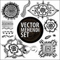 Vector mehendi set