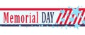 Vector Memorial Day banner with stars, stripes and lettering. Template for Memorial Day.