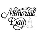 Vector Memorial Day card with lettering. Festive poster or banner hand . Royalty Free Stock Photo