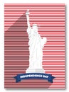 Vector memorial day USA poster. Independence Day card, statue of Liberty. 4th July greeting celebration print with stars