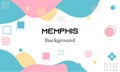 Vector memphis background abstract shapes design with pastel color Royalty Free Stock Photo