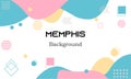 Vector memphis background abstract shapes design with pastel color Royalty Free Stock Photo
