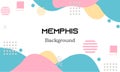 Vector memphis background abstract shapes design with pastel color Royalty Free Stock Photo