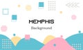 Vector memphis background abstract shapes design with pastel color Royalty Free Stock Photo