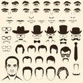 Vector men head character Royalty Free Stock Photo