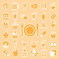 vector menu food and drink icons set Royalty Free Stock Photo