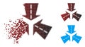 Moving Pixel Halftone Merge Directions Icon
