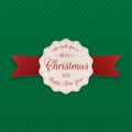 Vector Merry Christmas Badge on green Background Royalty Free Stock Photo