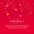 Merry Christmas and Happy New Year Banner Template on Red Color Background Royalty Free Stock Photo