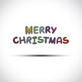 Vector Merry Christmas label isolated on white