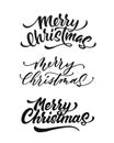 Vector merry christmas lettering script ink sign