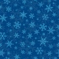 Vector Christmas pattern with snowflakes on modern blue background