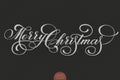 Vector Merry Christmas text. Calligraphic lettering design card template.Creative typography gift poster for holidays on Royalty Free Stock Photo