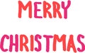 Vector Merry christmas text, message, letters for greeting card, invitation, banner, print.