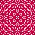 Vector mesh seamless pattern. Red and white background. Net, grid, lattice, fishnet. Royalty Free Stock Photo