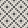 Vector mesh seamless pattern with wavy shapes. Black and white ornate texture Royalty Free Stock Photo