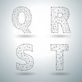 Vector mesh stylish alphabet letters Q R S T Royalty Free Stock Photo