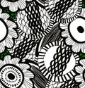 Vector messy seamless decorative floral pattern. Abstract drawn background Royalty Free Stock Photo