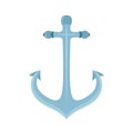 Vector metal anchor, marine, naval device. Cartoon flat style