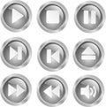 Vector metal audio buttons