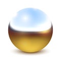 Vector Metal Bright Chrome Ball, Sphere Over White Royalty Free Stock Photo