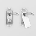 Vector Metal Door Handle Lock with Hanger Isolated on Background