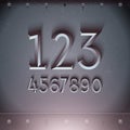 Vector Metal Embossed Numbers