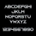 Vector metal font letter and number vector.