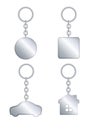 Vector metal keychain realistic template set