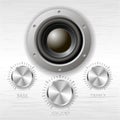 Vector metal volume treble bass knobs and speaker