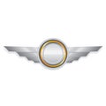 Vector metallic automotive badge on white. Royalty Free Stock Photo