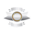 Vector metallic automotive badge on white. Royalty Free Stock Photo