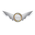 Vector metallic automotive badge on white. Royalty Free Stock Photo