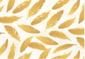 Vector metallic gold feather pattern in vintage style