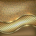 Vector metallic gold leather decorative background Royalty Free Stock Photo