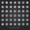 Vector metallic media player buttons set Royalty Free Stock Photo