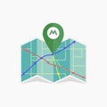 Vector metro icon. Isolated map