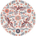 Vector Mexican embroidery round pattern Royalty Free Stock Photo