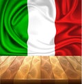 Vector Mexico Italy flag realistic silk drape Royalty Free Stock Photo